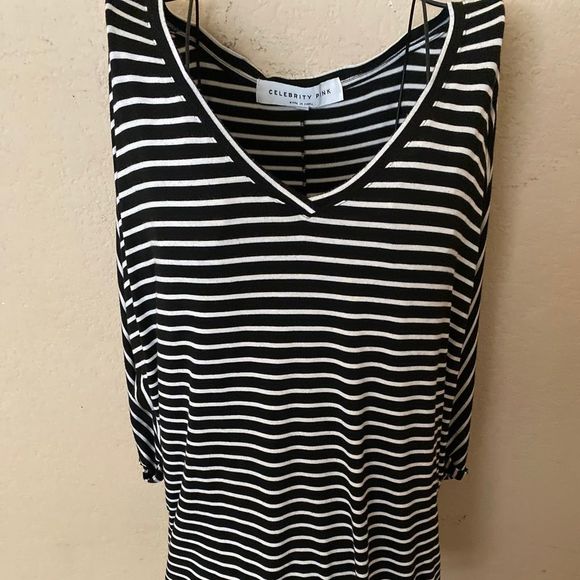 Celebrity Pink striped knit top size 2X - Picture 2 of 6